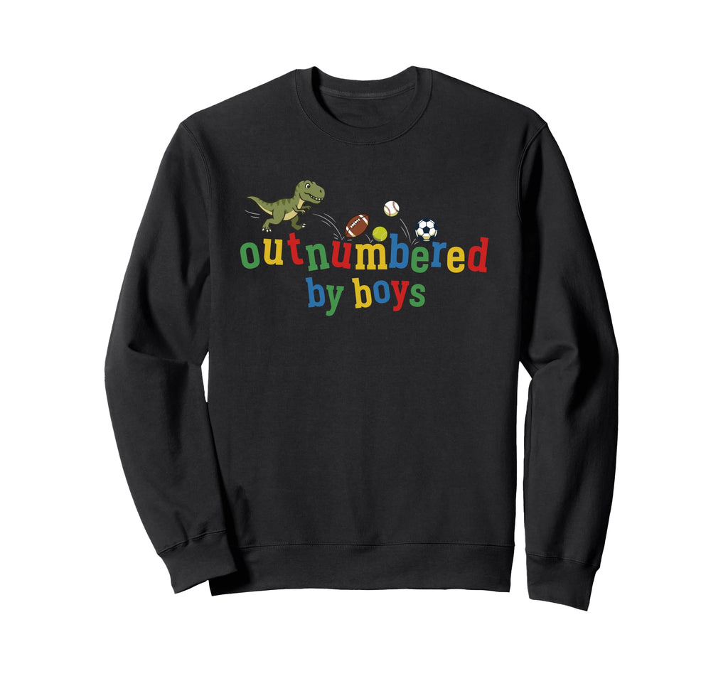 Outnumbered Mom Football Baseball Sweatshirt - Casual Everyday Wear Unisex