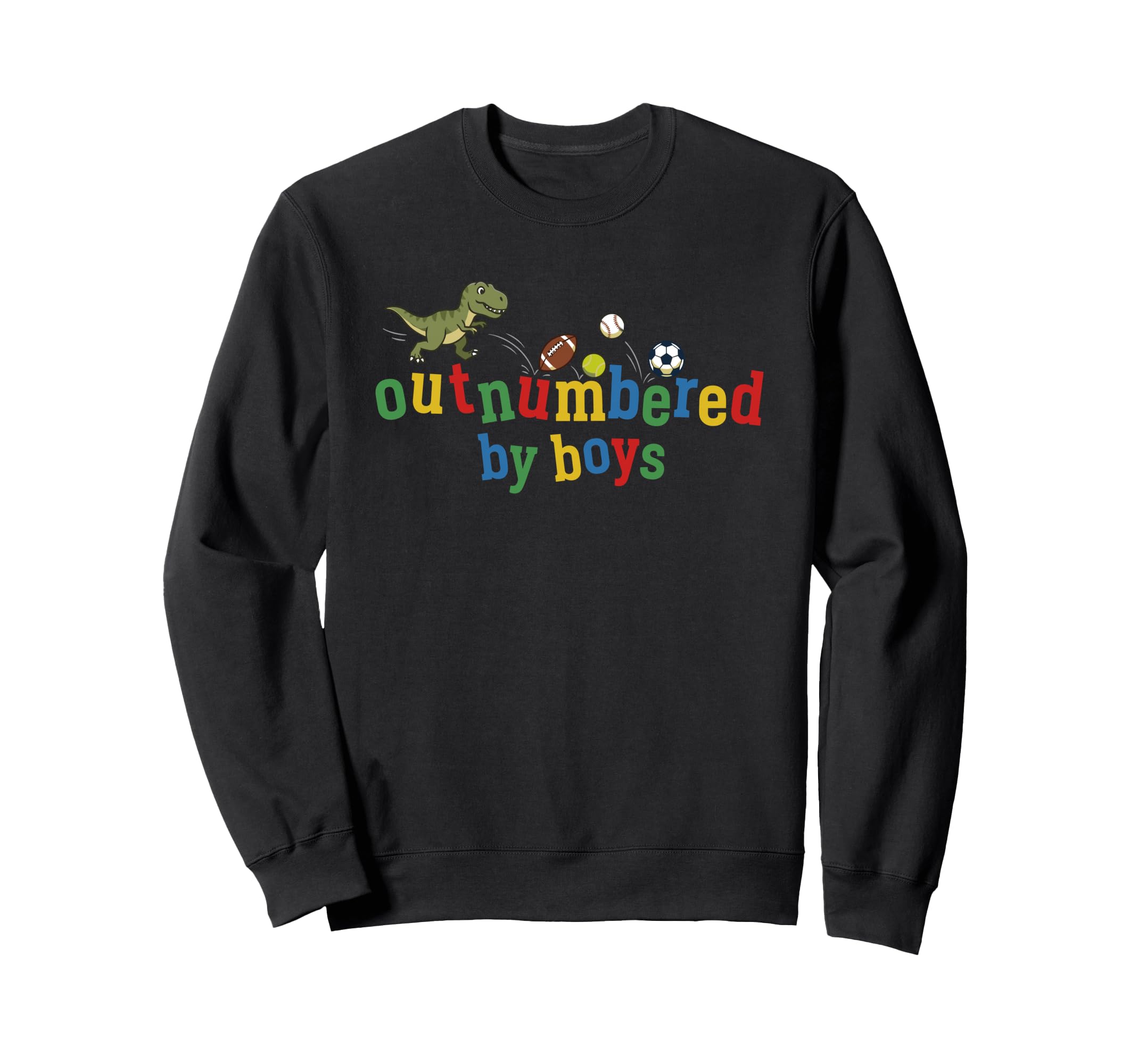 Outnumbered Mom Football Baseball Sweatshirt - Casual Everyday Wear Unisex