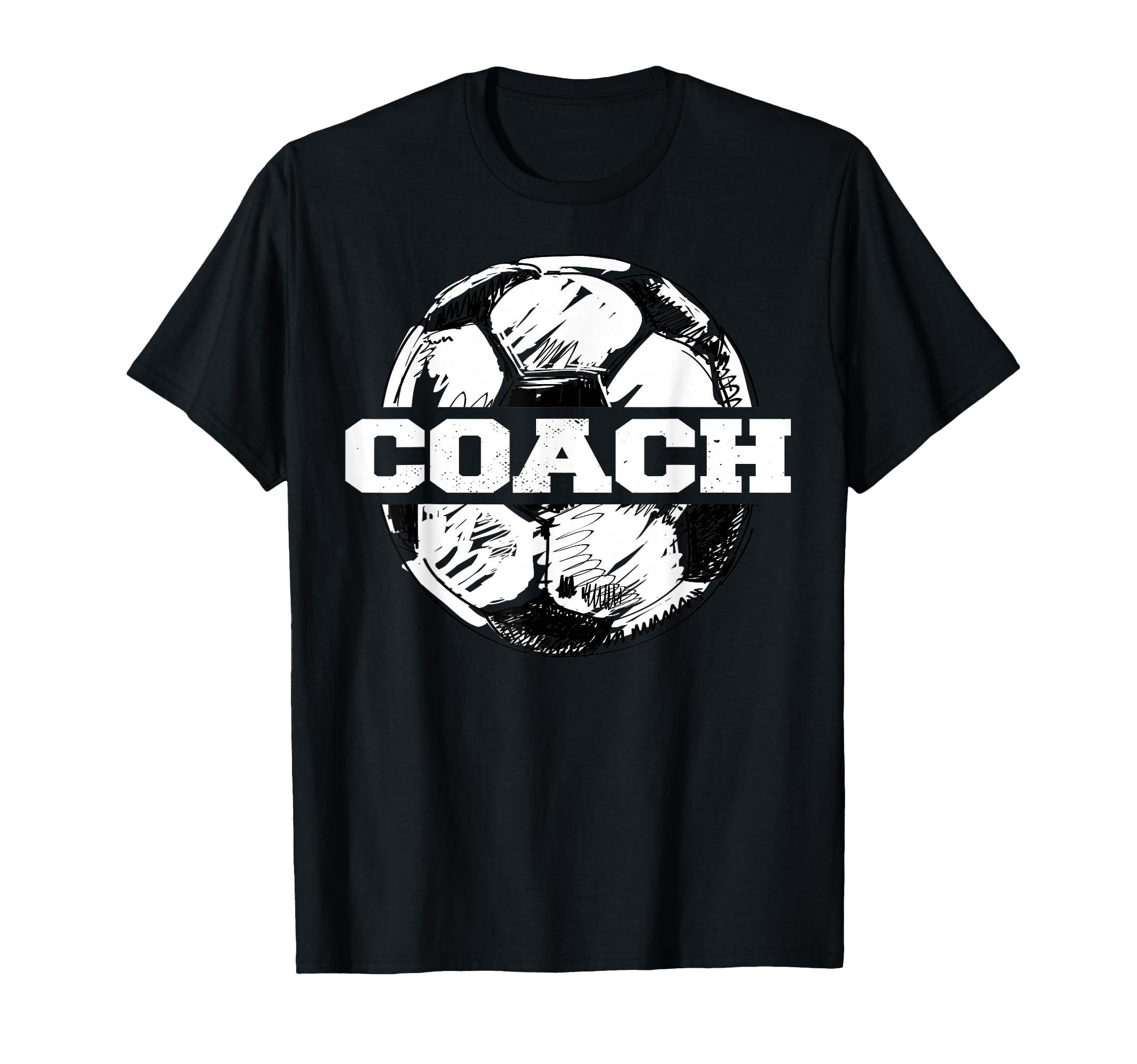 Soccer Coach Soccer Ball Split Funny T-Shirt - Minimalist Print Unisex