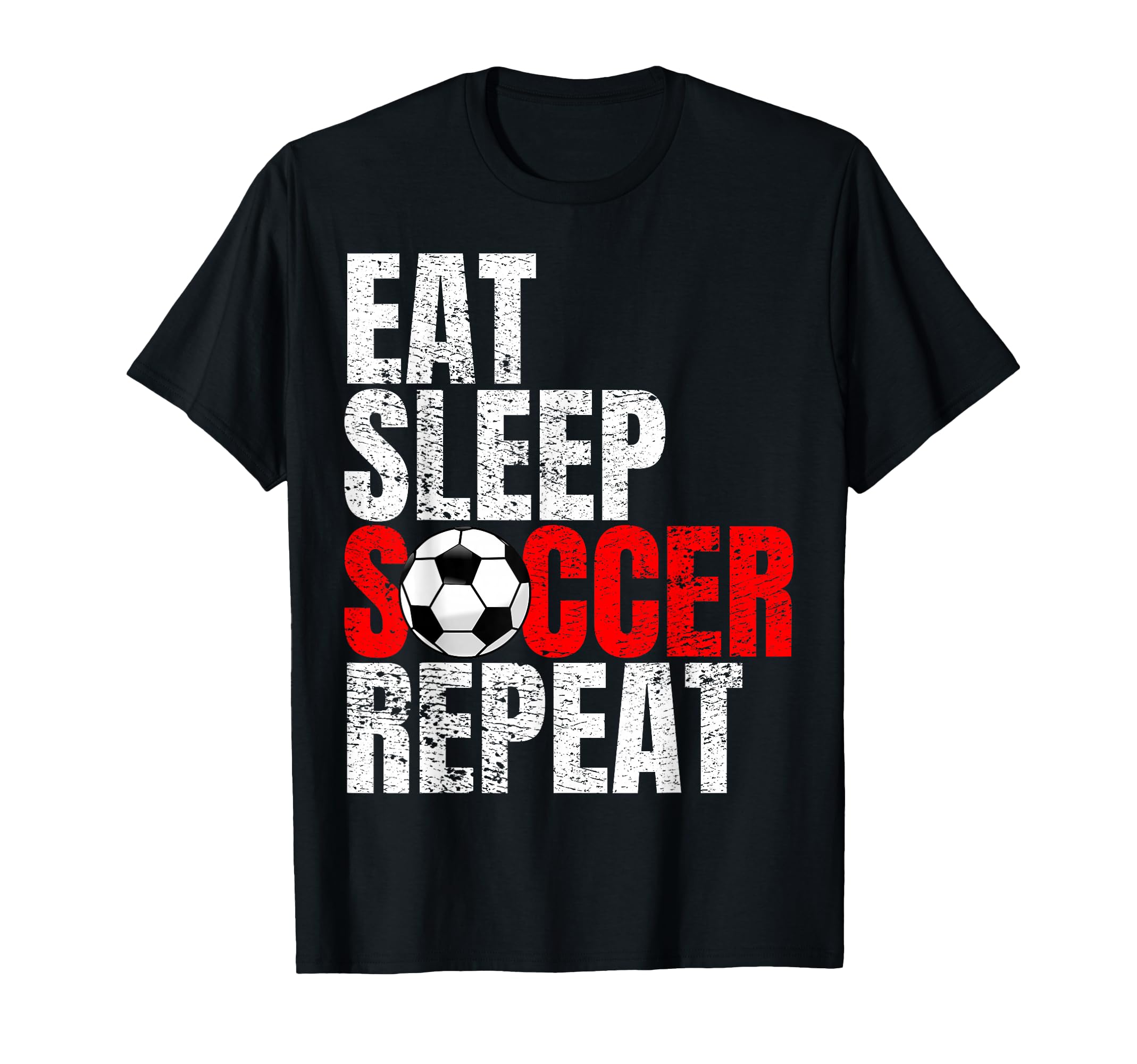 Soccer Eat Sleep Soccer Repeat T-Shirt - Custom Art Print Unisex