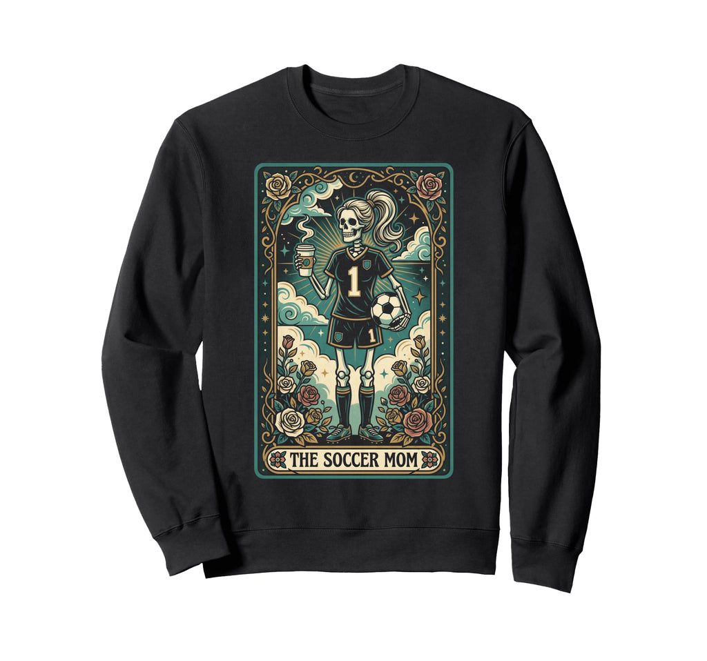 Soccer Mom Skeleton Coffee Football Sweatshirt - Graphic Print Unisex
