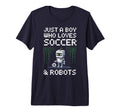 Kawaii Just Who Loves Soccer Robots T-Shirt - Streetwear Style Men Women