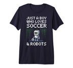 Kawaii Just Who Loves Soccer Robots T-Shirt - Streetwear Style Men Women