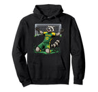 Funny Feral Raccoon Soccer Player Hoodie - Casual Everyday Wear Men Women