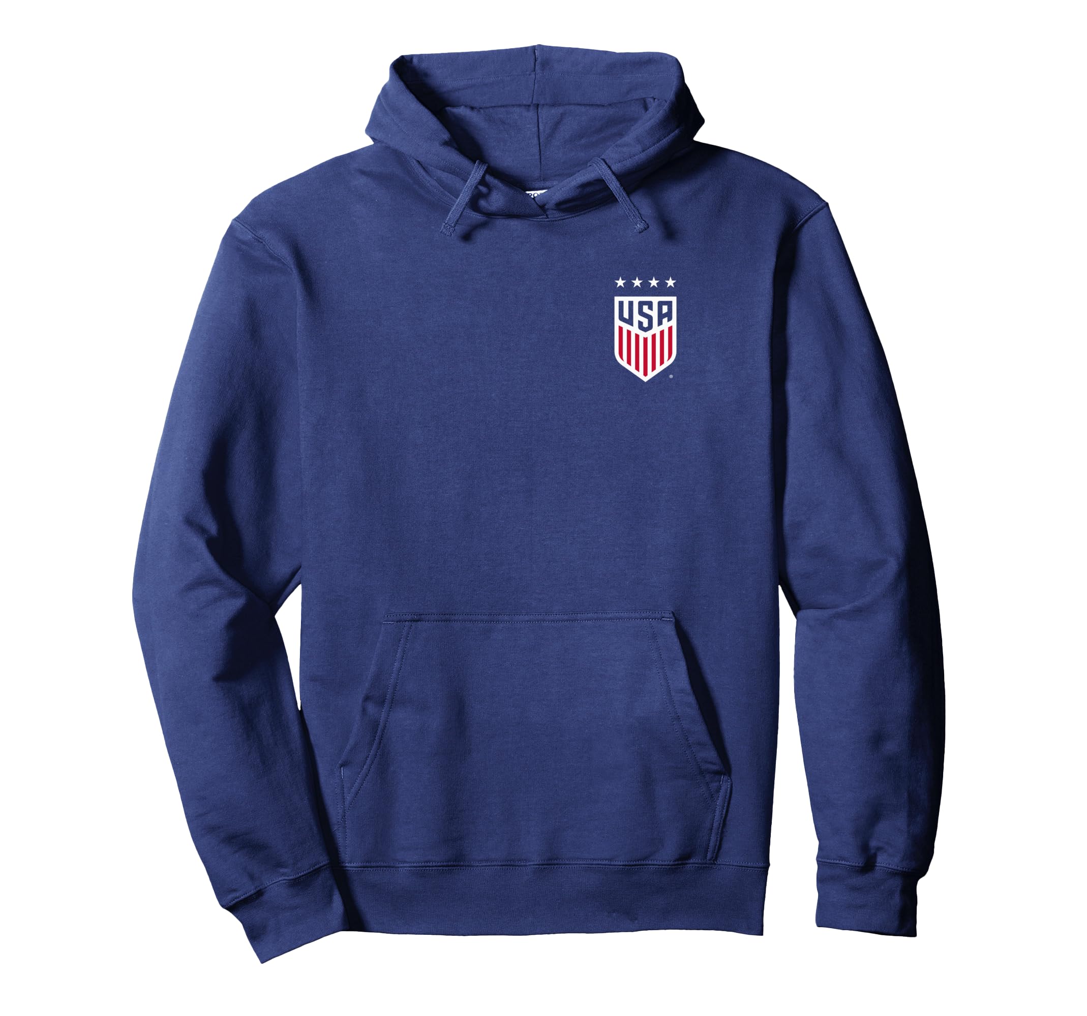 Usa Soccer Front Back Crest Navy Hoodie - Casual Everyday Wear Unisex
