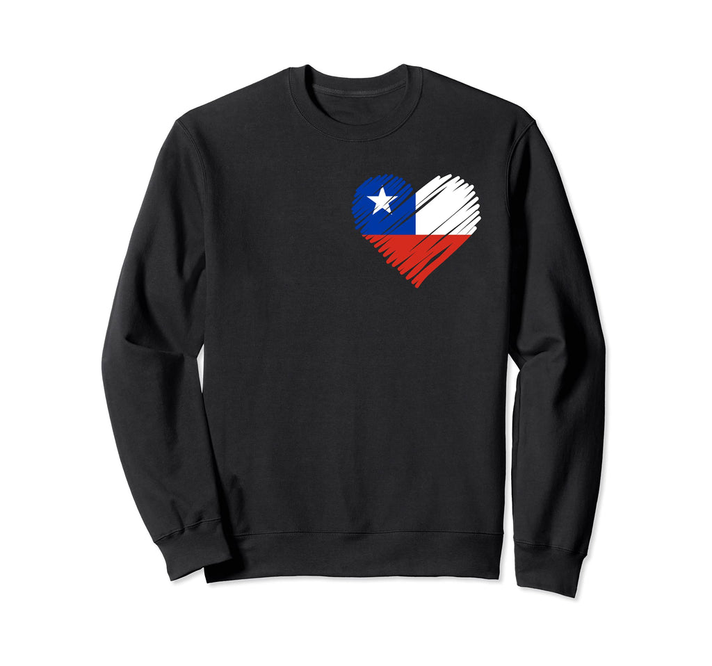 Chile Patriotic Heart Flag Art World Sweatshirt - Trendy Graphic Men Women