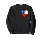 Chile Patriotic Heart Flag Art World Sweatshirt - Trendy Graphic Men Women