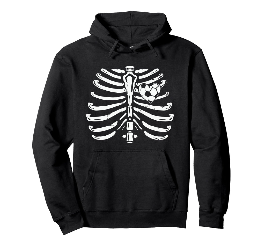 Soccer Ball Heart Skeleton Hoodie - Casual Everyday Wear Men Women