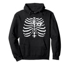 Soccer Ball Heart Skeleton Hoodie - Casual Everyday Wear Men Women