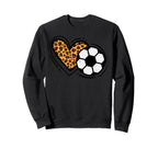 Leopard Heart Soccer Ball Football Sweatshirt - Unique Graphic Men Women