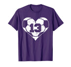Soccer Number 13 Jersey Funny Soccer T-Shirt - Novelty Apparel Men Women