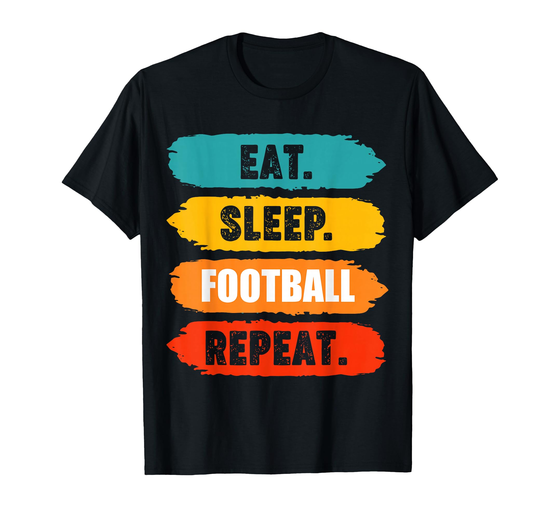 Eat Sleep Football Repeat Funny T-Shirt - Minimalist Print for Adults