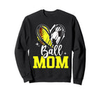 Ball Mom Softball Soccer Ball Sweatshirt - Fun Novelty Design for Adults