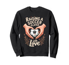 Raising Soccer Player Love Mom Dad Sweatshirt - Graphic Print Men Women