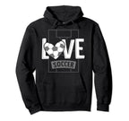 Love Soccer Funny Hearty Soccer Field Hoodie - Graphic Print Men Women