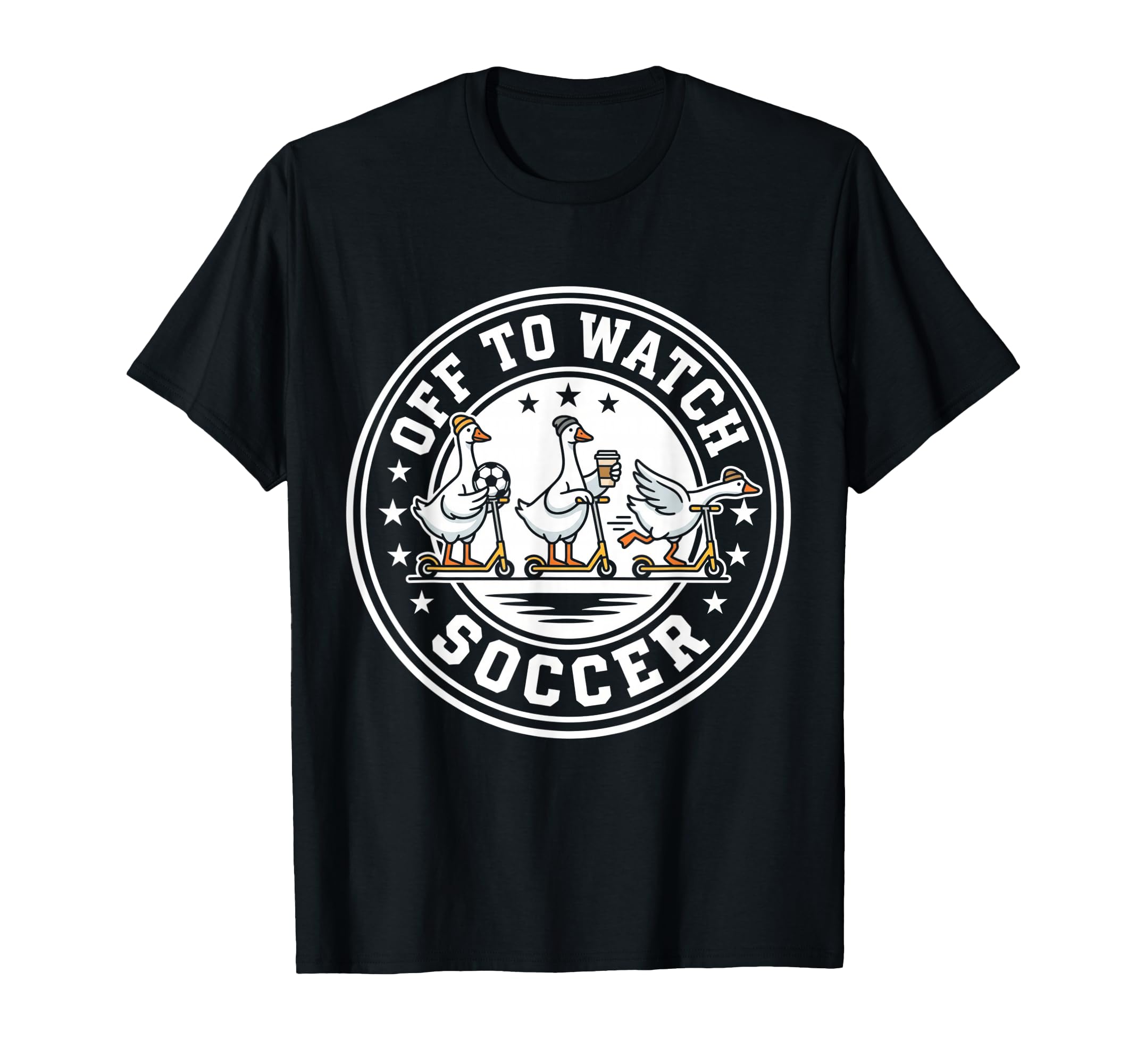 Off To Watch Soccer Silly Goose Funny T-Shirt - Unique Graphic Unisex