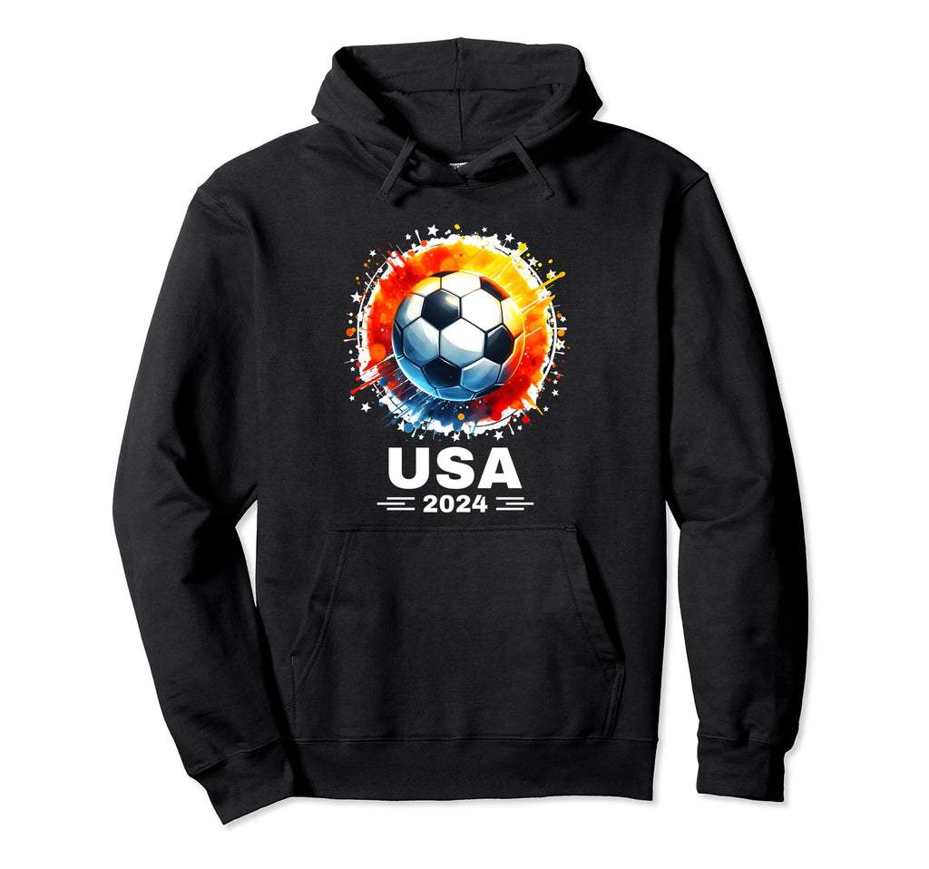 American Flag Soccer Womens Soccer Hoodie - Trendy Graphic for Adults
