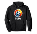 American Flag Soccer Womens Soccer Hoodie - Trendy Graphic for Adults