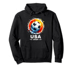 American Flag Soccer Womens Soccer Hoodie - Trendy Graphic for Adults