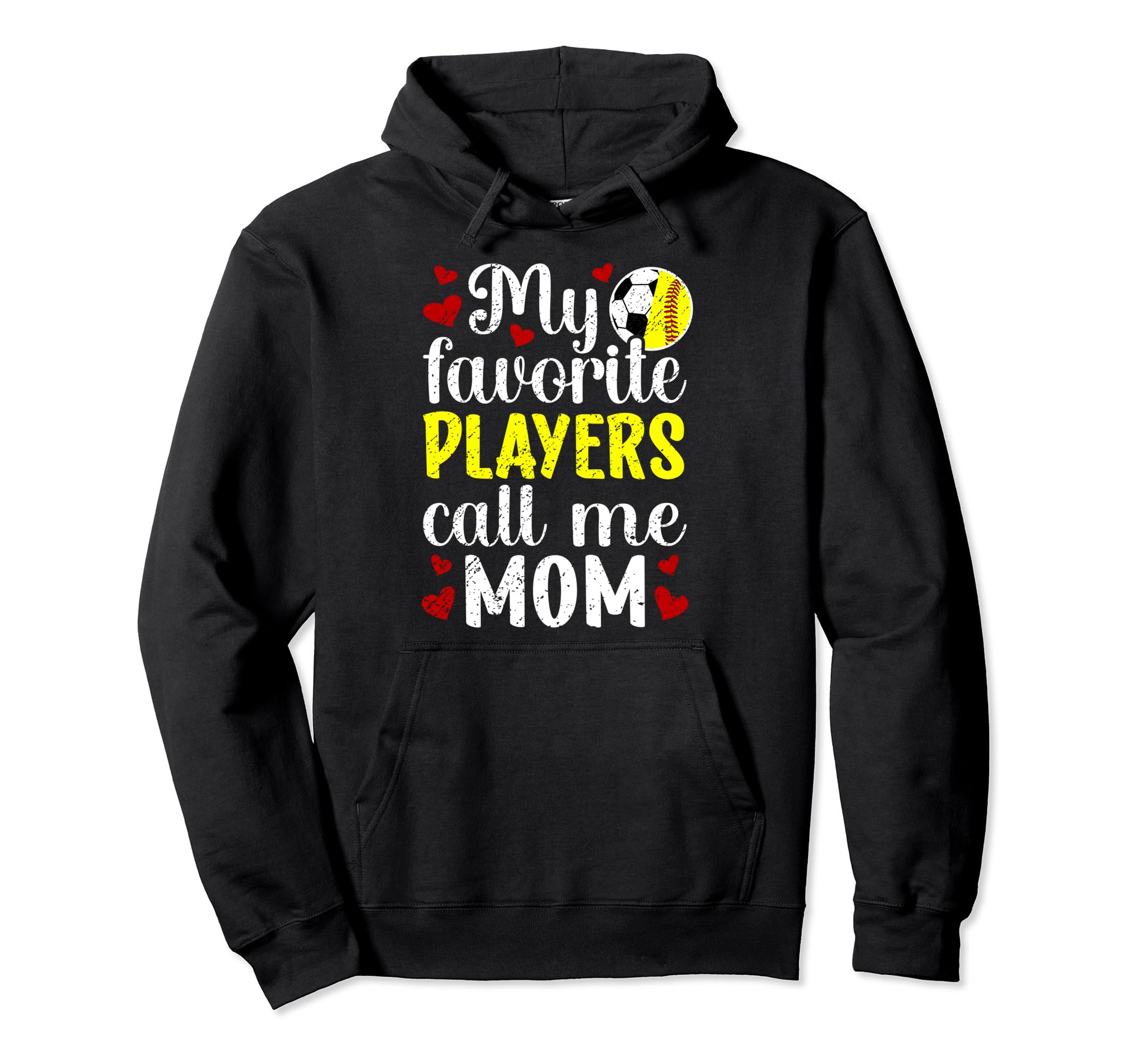 My Favorite Players Call Me Mom Softball Hoodie - Novelty Apparel Unisex