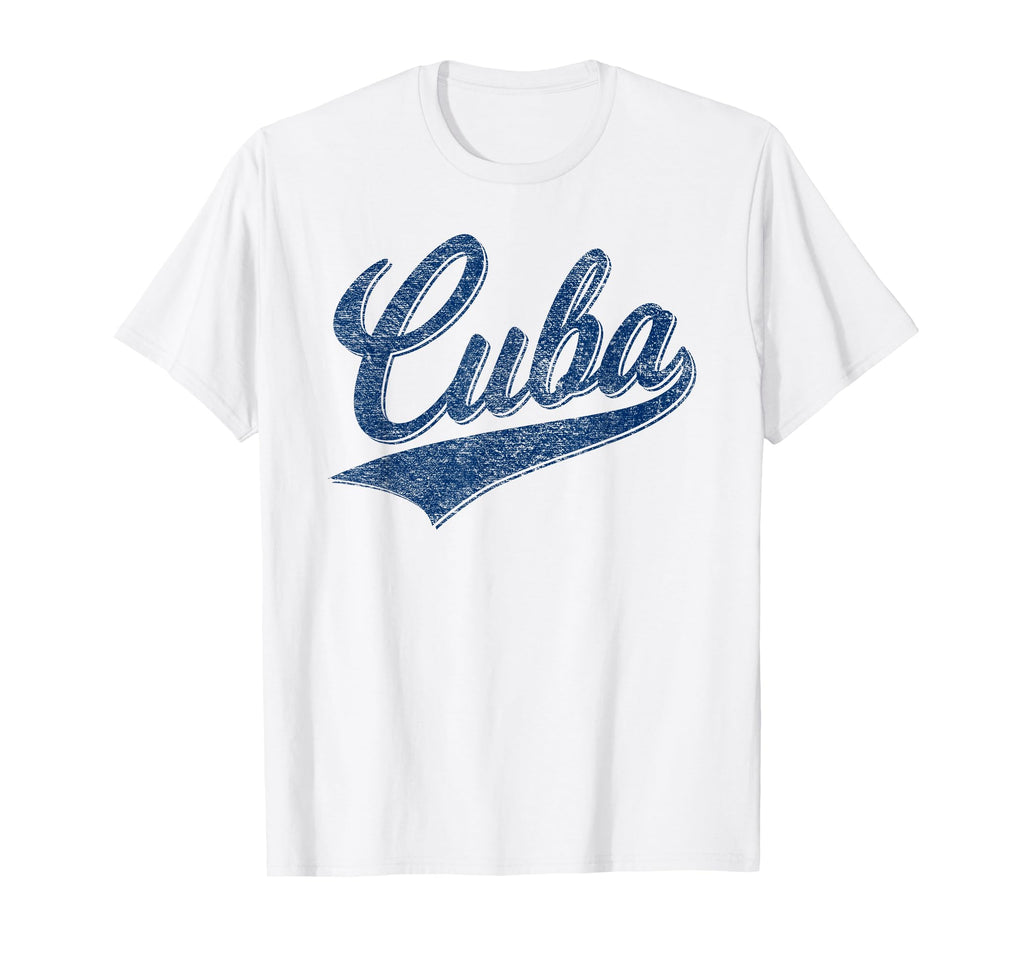 Cuba Flag Baseball Sport Swoosh T-Shirt - Minimalist Print Men Women