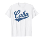 Cuba Flag Baseball Sport Swoosh T-Shirt - Minimalist Print Men Women