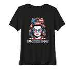 Womens Patriotic Soccer Mom T-Shirt - Casual Everyday Wear Men Women