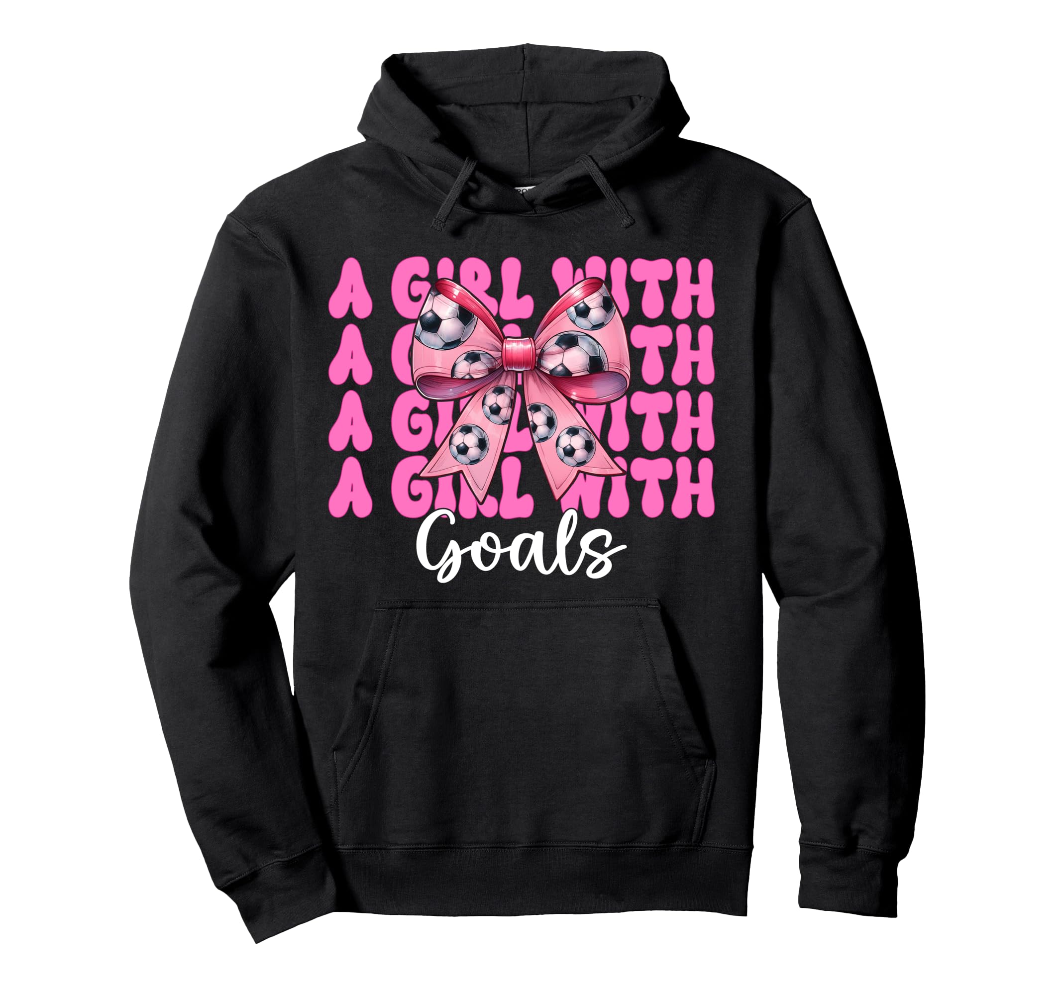 Goals Soccer Coquette Bow Hoodie - Unique Graphic Unisex