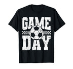Checkered Game Day Soccer Sport Lover T-Shirt - Fun Novelty Design Unisex