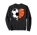 Soccer Basketball Heart Sports Sweatshirt - Minimalist Print Men Women