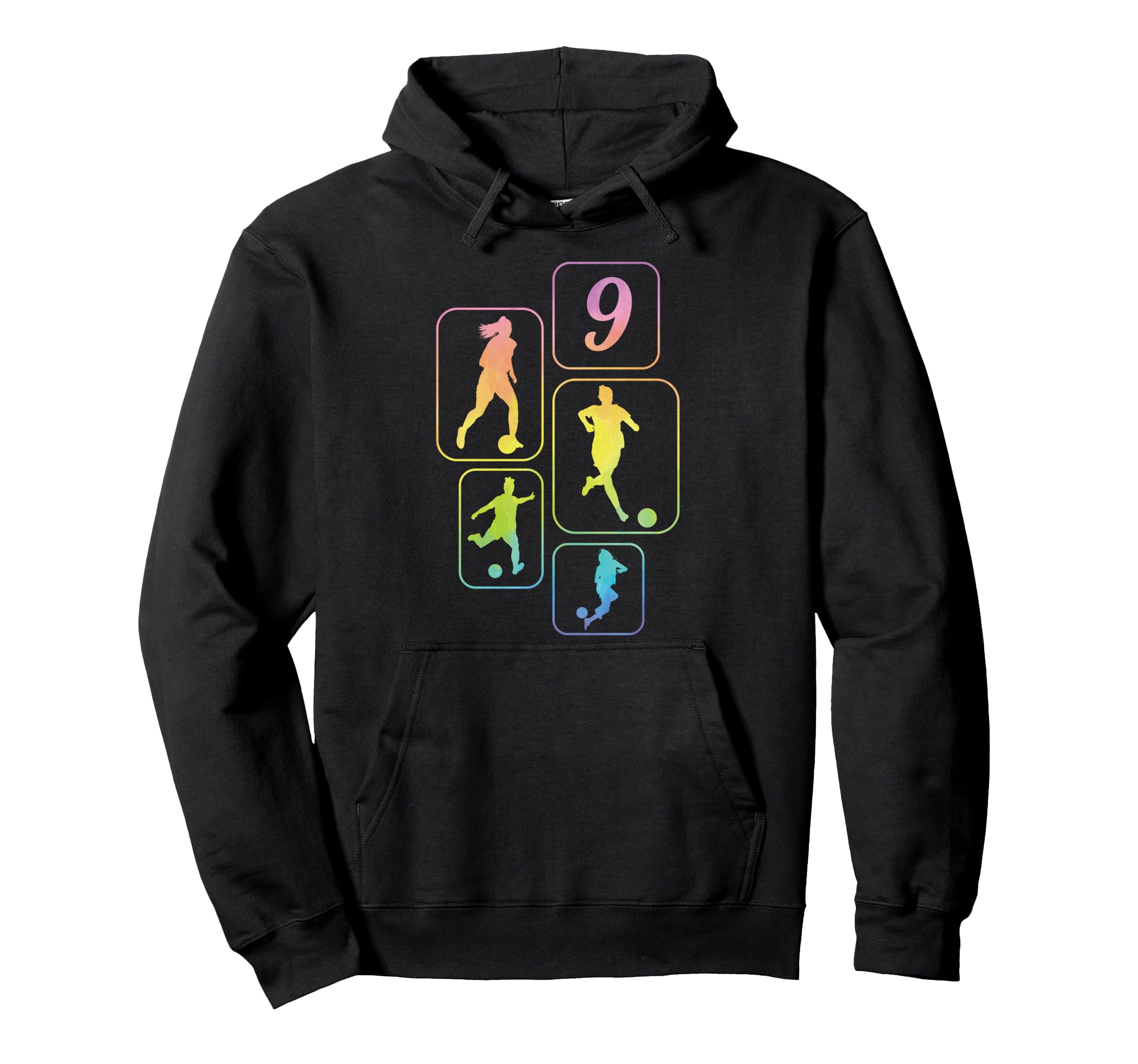 9Th Birthday Soccer Player Football 9 Hoodie - Minimalist Print Unisex