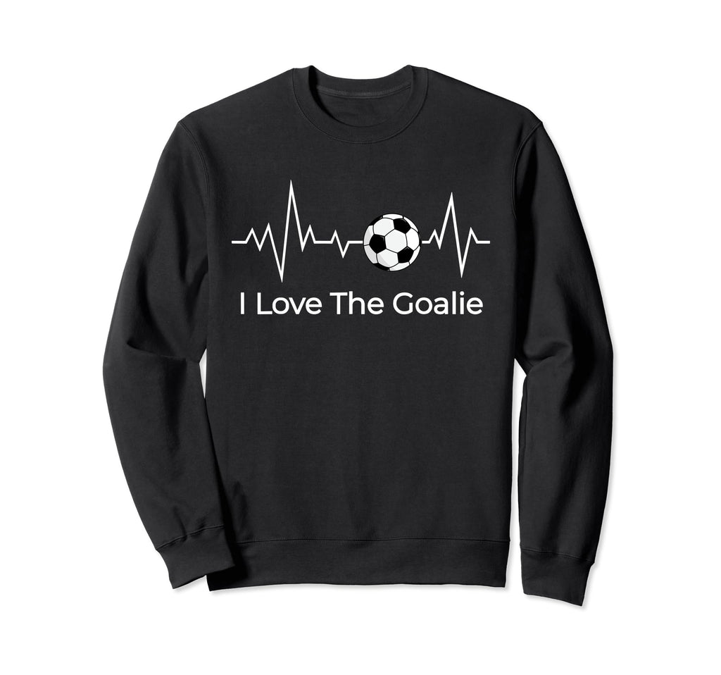 Soccer Mamas I Love Goalie Heartbeat Sweatshirt - Unique Graphic Unisex