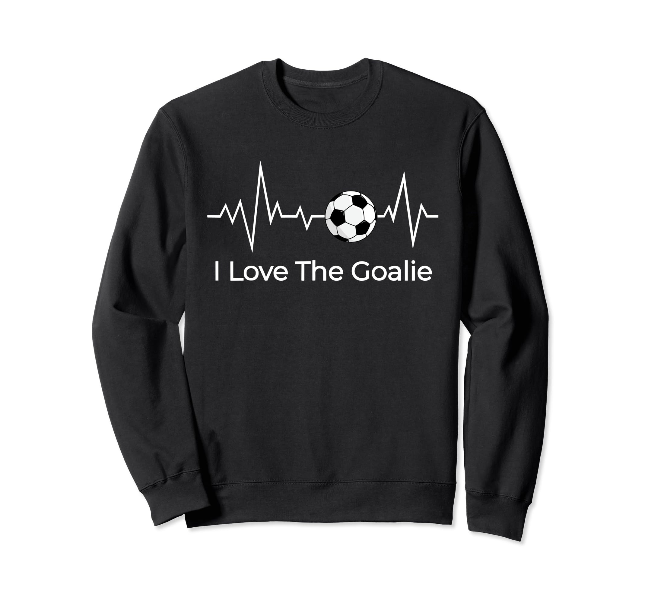 Soccer Mamas I Love Goalie Heartbeat Sweatshirt - Unique Graphic Unisex