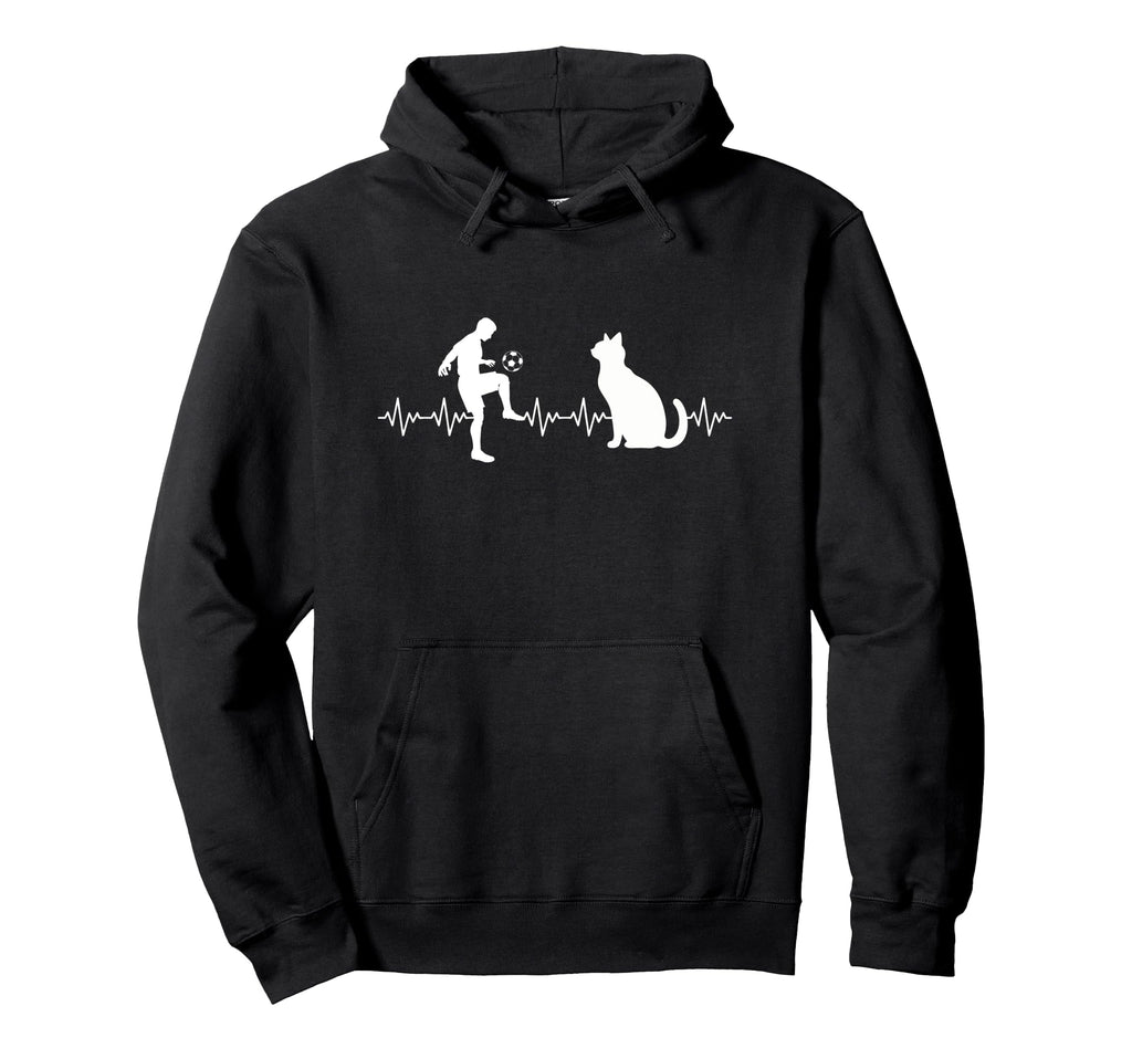 Cat Lover Soccer Player Coach Cat Hoodie - Minimalist Print Men Women