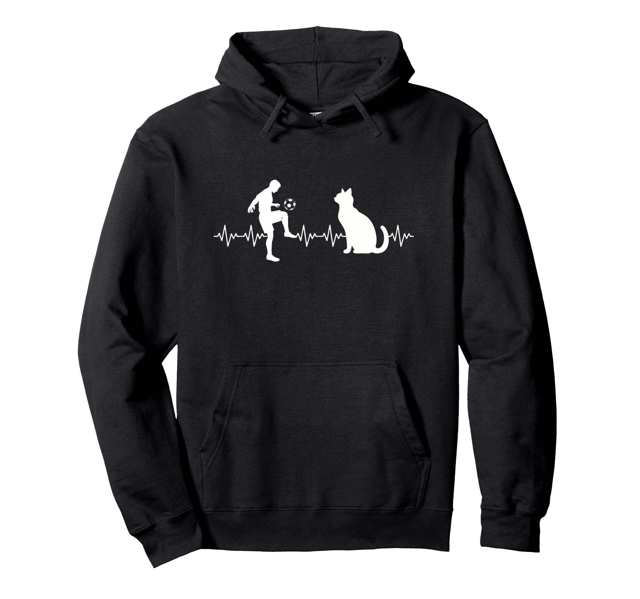 Cat Lover Soccer Player Coach Cat Hoodie - Minimalist Print Men Women