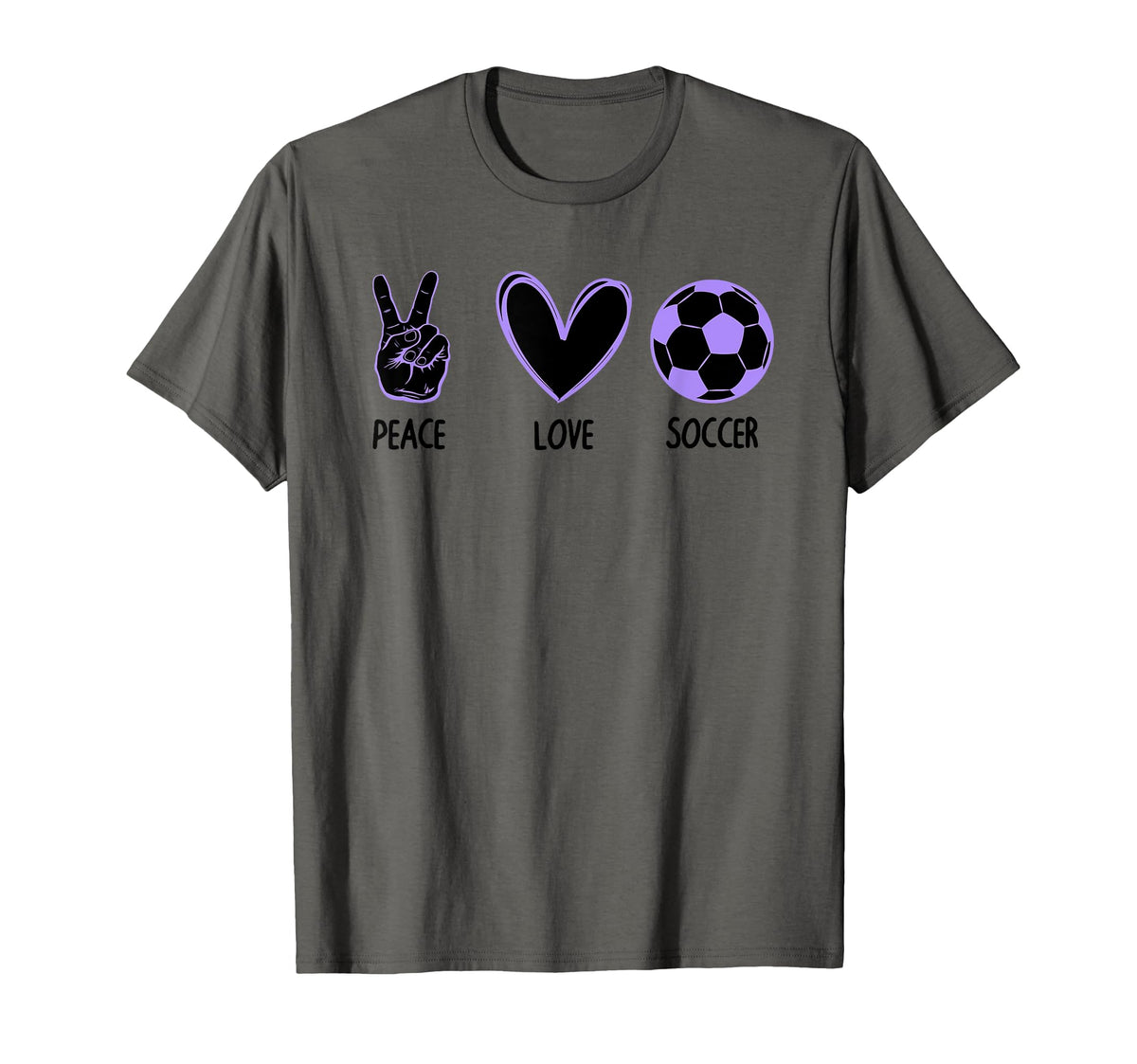 Soccer Peace Love Football Sports T-Shirt - Casual Everyday Wear Men Women