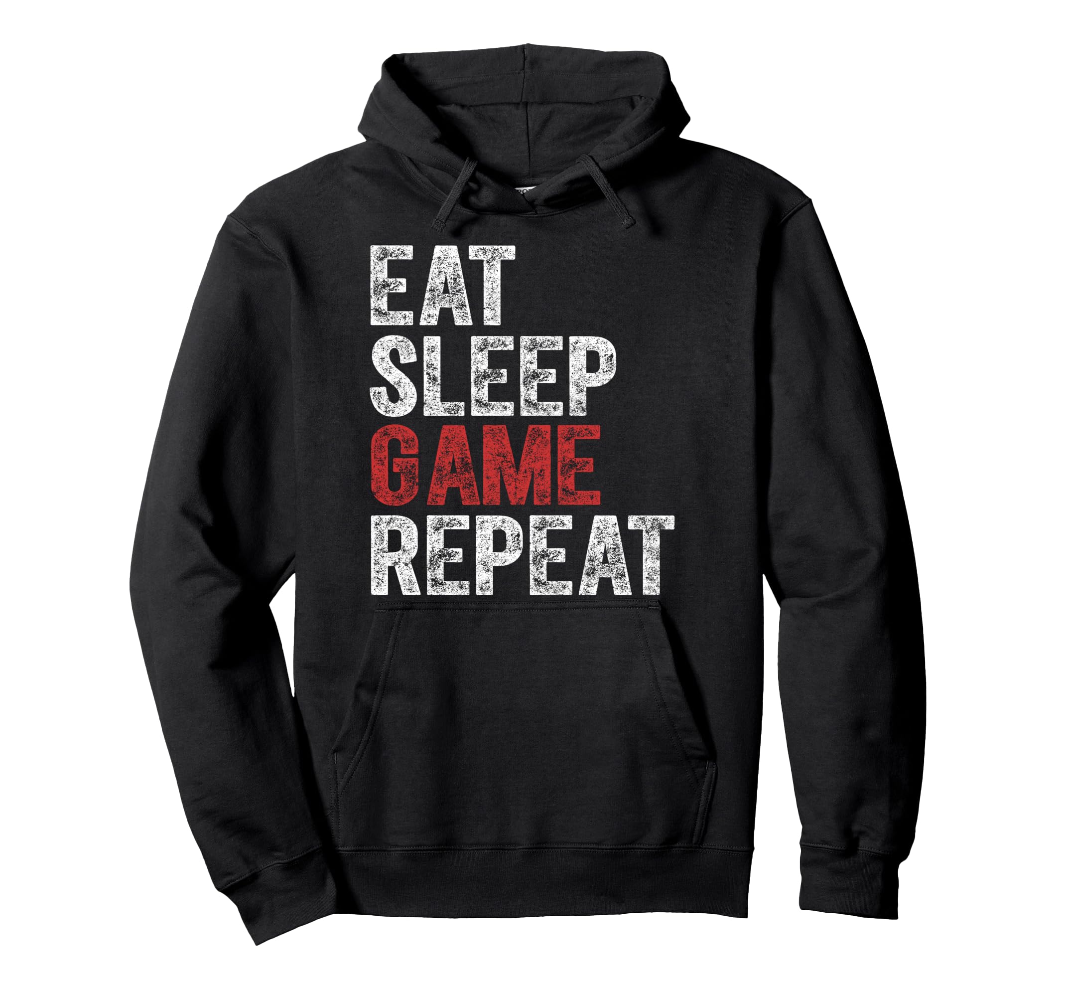 Funny Video Gamer Eat Sleep Game Repeat Hoodie - Fun Novelty Design Unisex