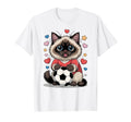 Kawaii Soccer Cat Just Who Loves T-Shirt - Unique Graphic for Adults