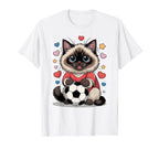 Kawaii Soccer Cat Just Who Loves T-Shirt - Unique Graphic for Adults