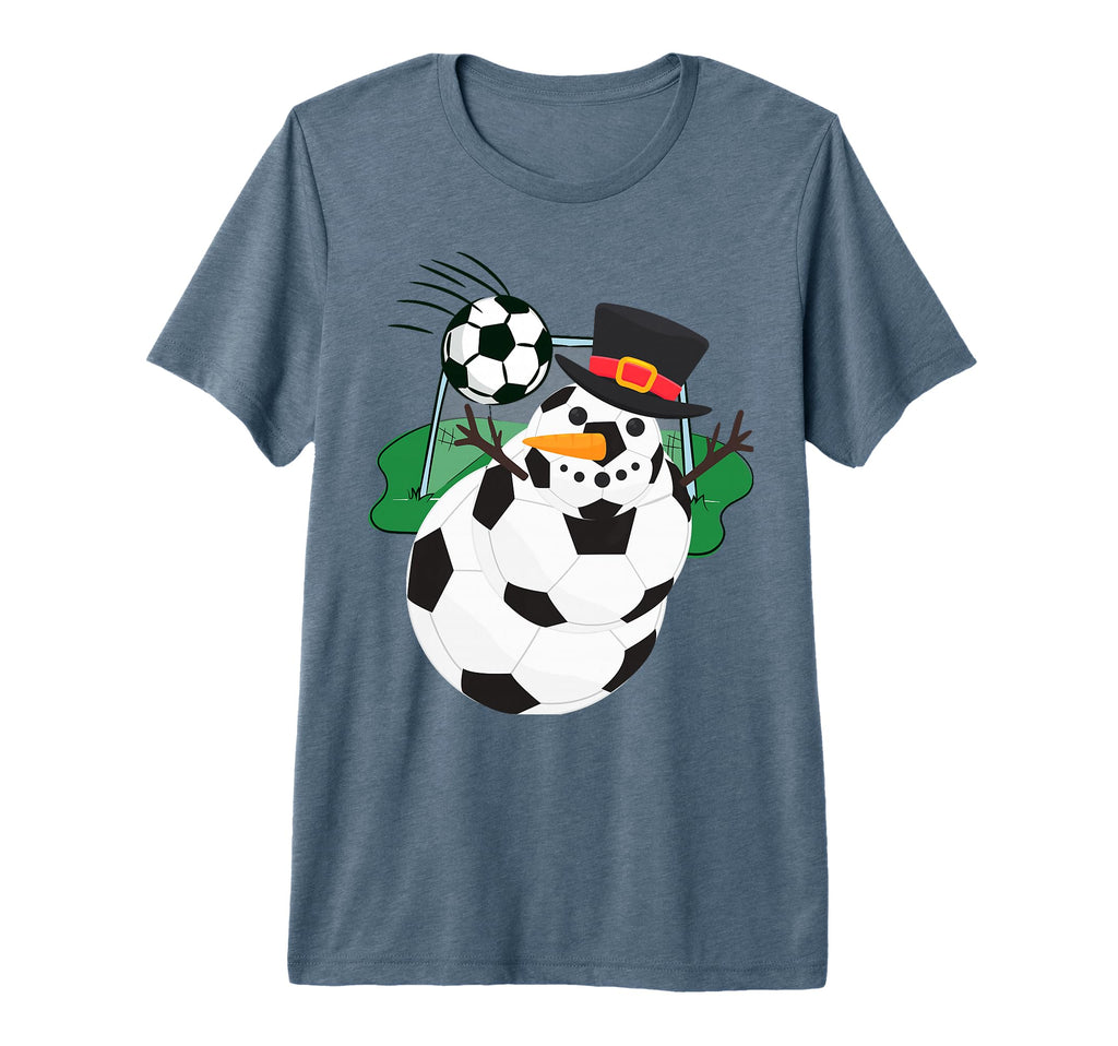 Soccer Balls Snowman Winter Sports Team T-Shirt - Trendy Graphic Unisex