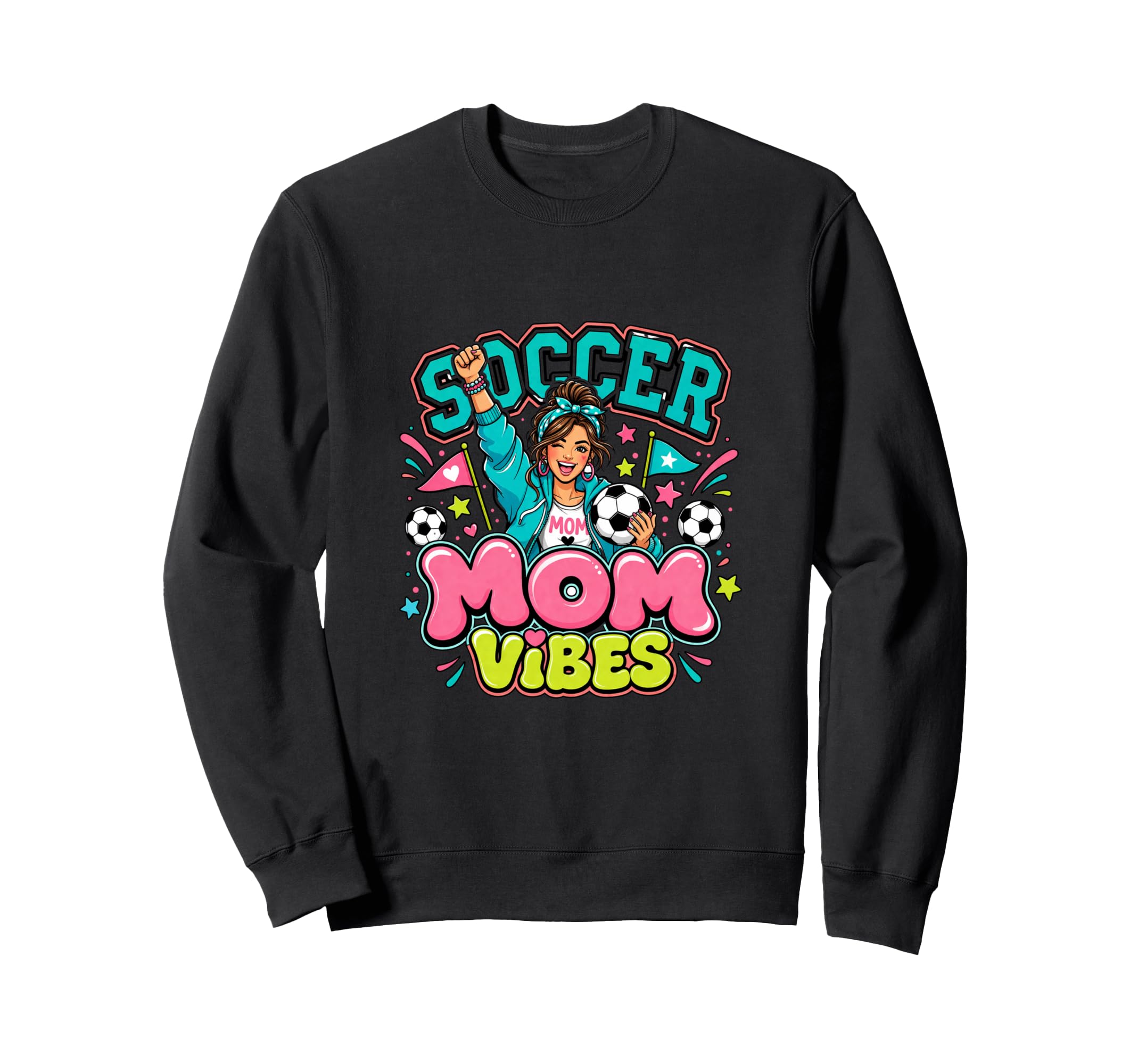 Soccer Mom Vibes Sports Cheer Sweatshirt - Fun Novelty Design Unisex