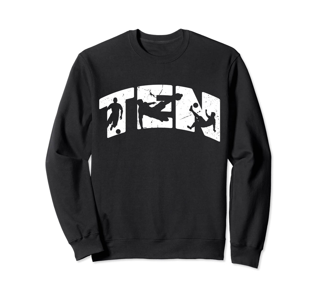 10Th Birthday Soccer 10 Years Old Sweatshirt - Graphic Print for Adults