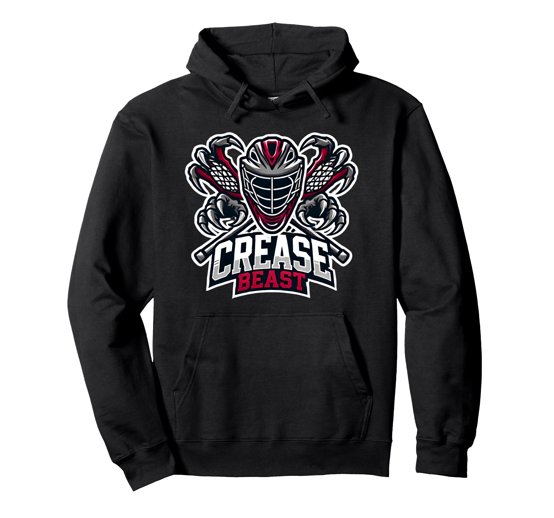 Lacrosse Goalie Crease Beast Funny Hoodie - Custom Art Print Men Women