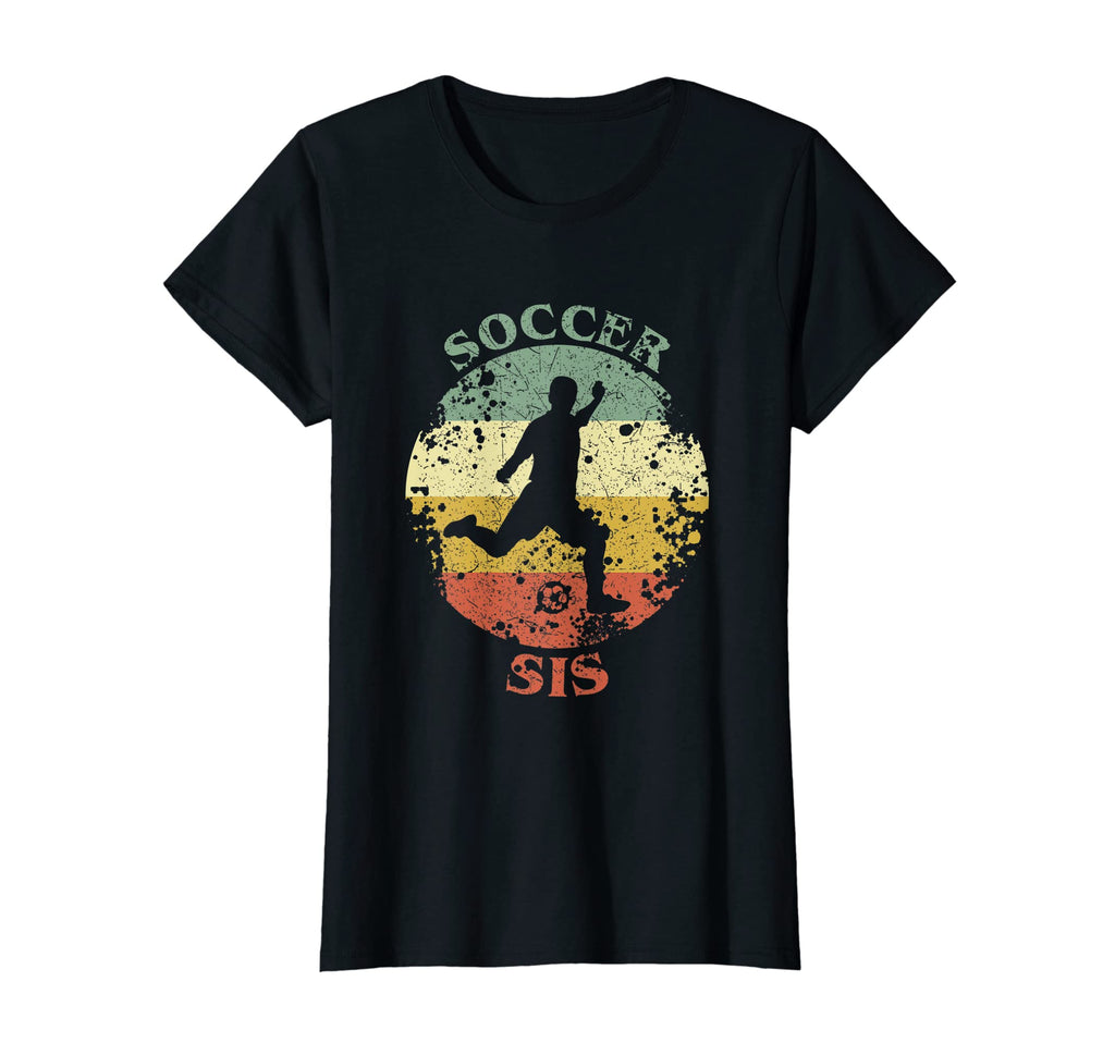 Soccer Sis Distressed Sister Soccer T-Shirt - Novelty Apparel for Adults