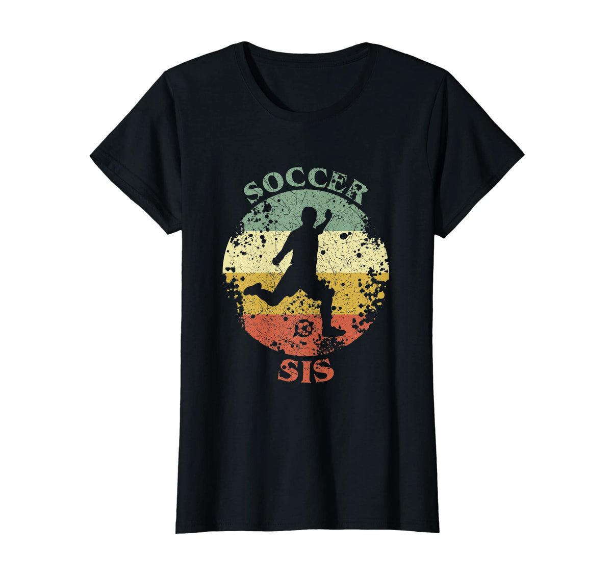 Soccer Sis Distressed Sister Soccer T-Shirt - Novelty Apparel for Adults