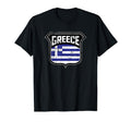 Greece Soccer Country Flag Crest Shield T-Shirt - Graphic Print for Adults