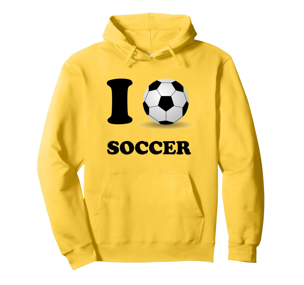 I Love Heart Soccer Ball Futbol Hoodie - Trendy Graphic Unisex