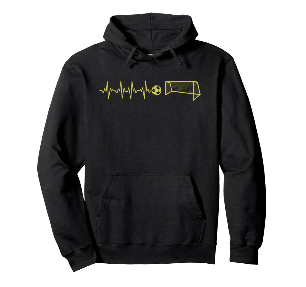 Funny Soccer Heartbeat Ecg Football Hoodie - Trendy Graphic for Adults