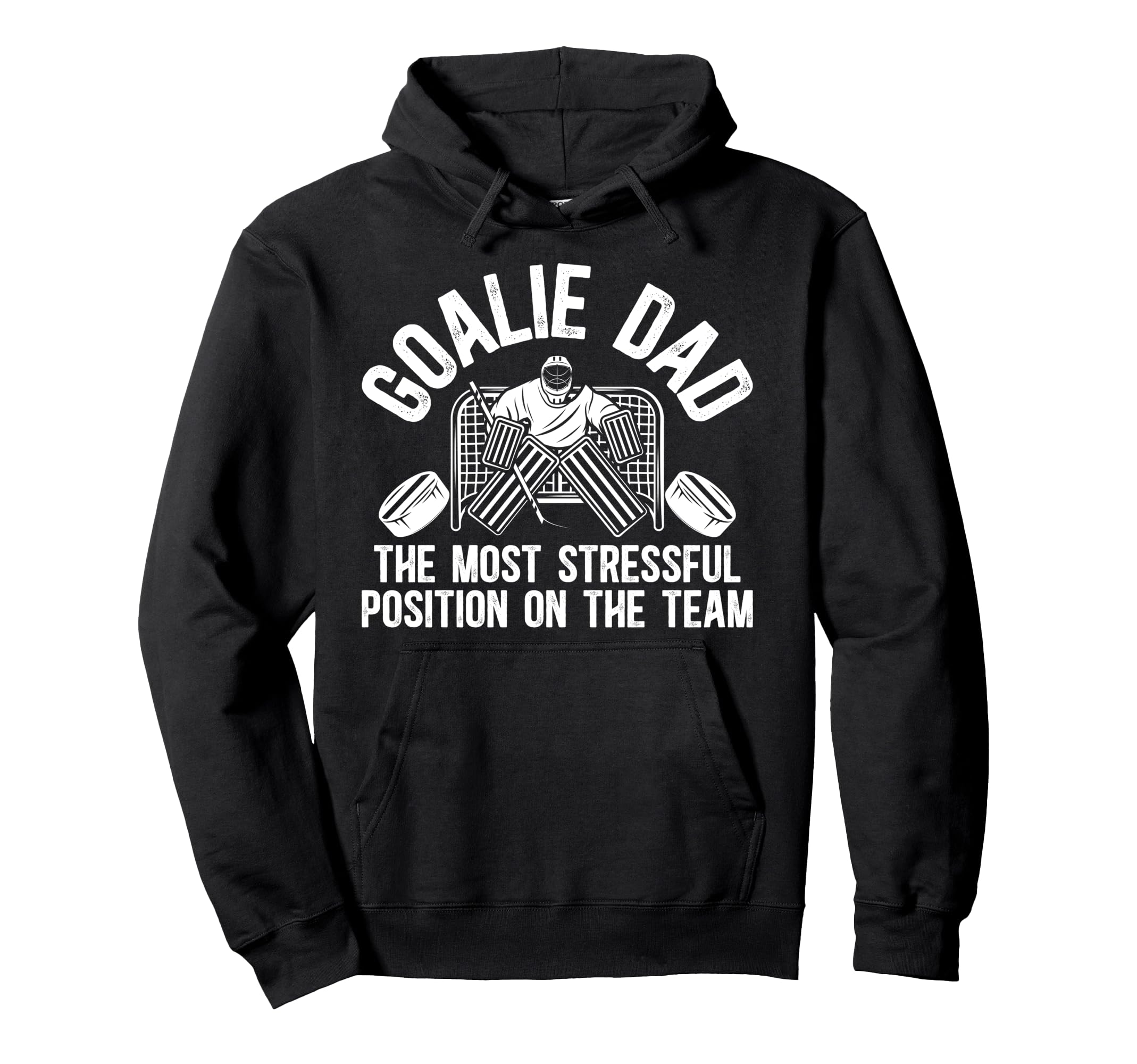 Funny Hockey Goalie Dad Hockey Keeper Hoodie - Unique Graphic Men Women
