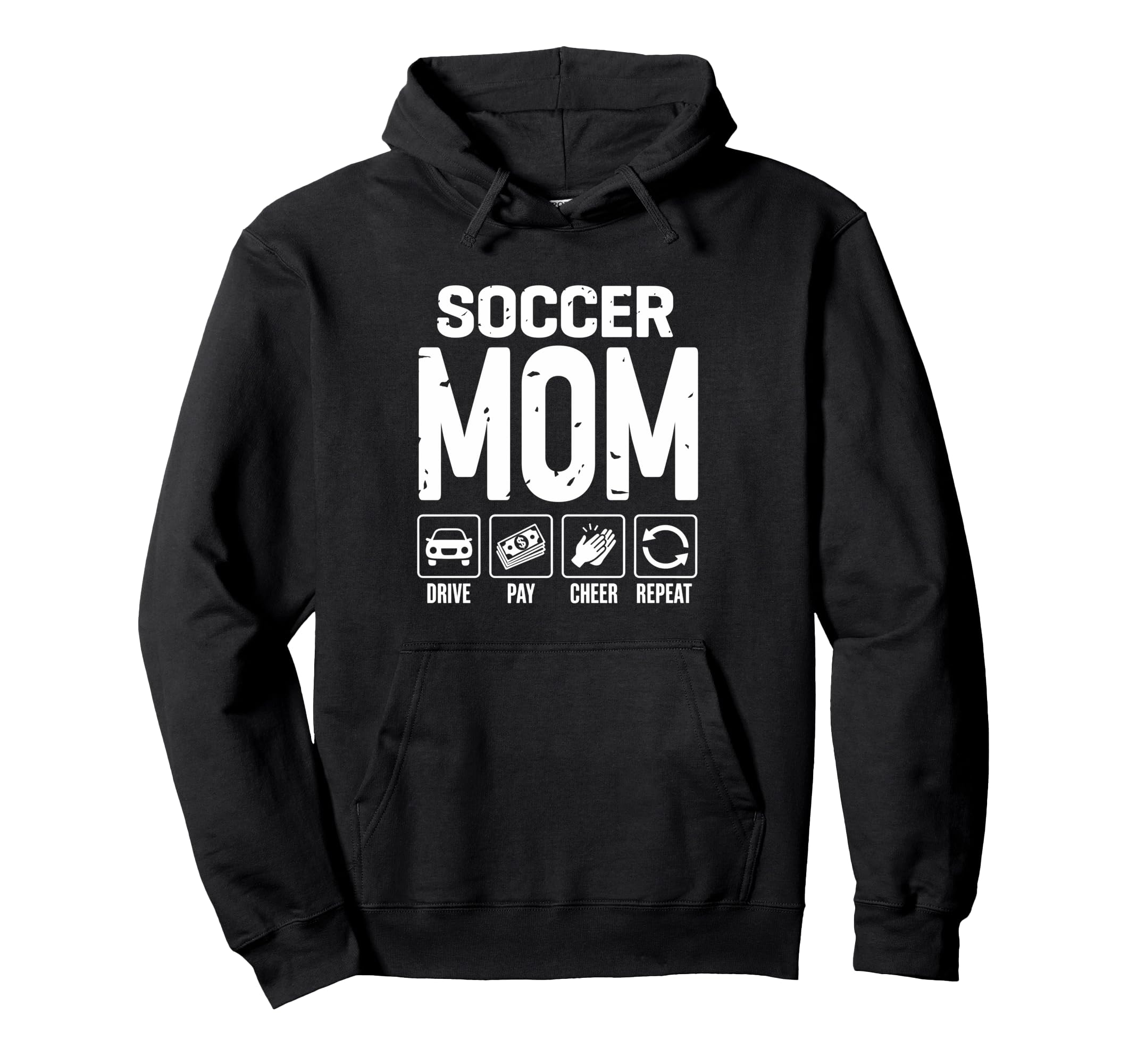 Soccer Mom Drive Pay Cheer Mom Hoodie - Fun Novelty Design Men Women